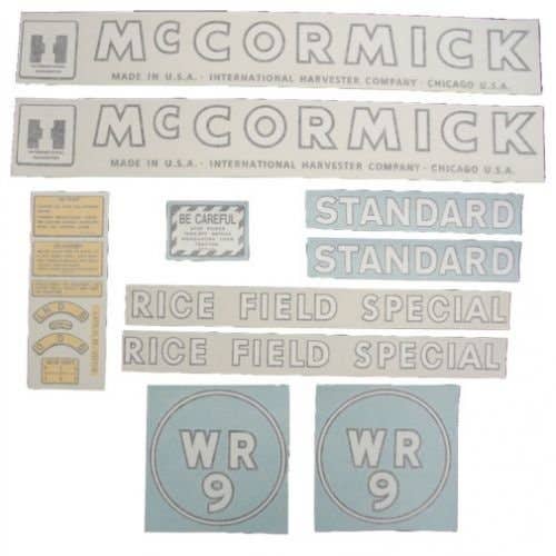 100934 | International McCormick Decal Set | WR-9 Standard/ Rice Field Special | Vinyl | International | Farmall | IH W9 |