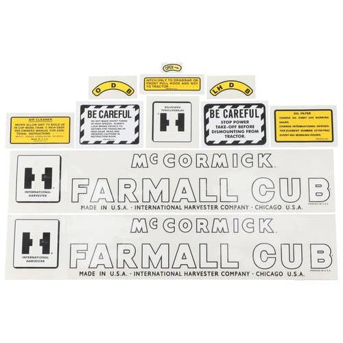 182501 | International "McCormick Farmall Cub" Decal Set | Mylar | International | Farmall | IH Cub |