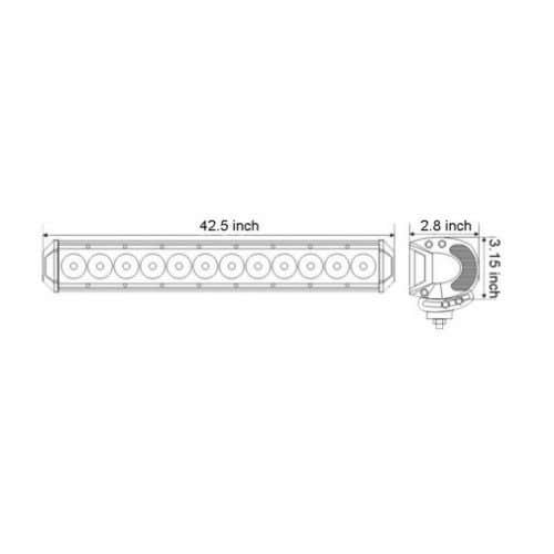 150283 | LED Light Bar - Straight | 117W | 42" |  Flood Beam |