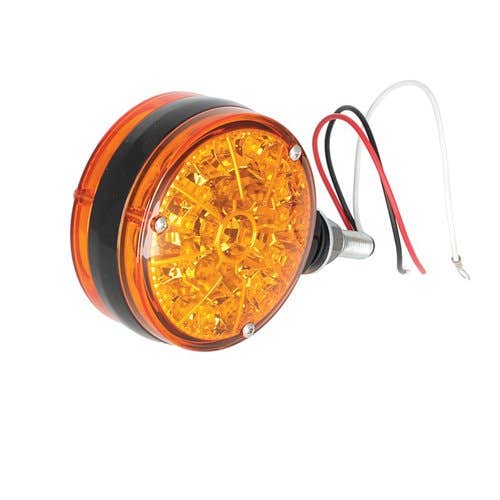 152414 | LED Safety Warning Light - 12V | 3 Wire | Double Sided Amber | Round |