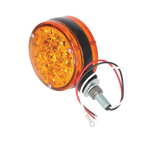 152414 | LED Safety Warning Light - 12V | 3 Wire | Double Sided Amber | Round |