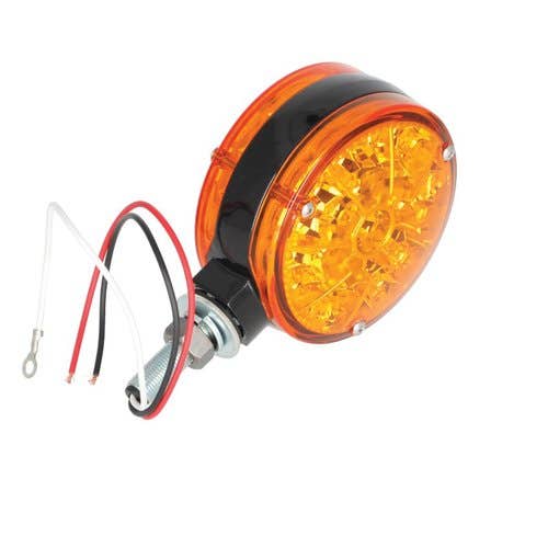 152414 | LED Safety Warning Light - 12V | 3 Wire | Double Sided Amber | Round |