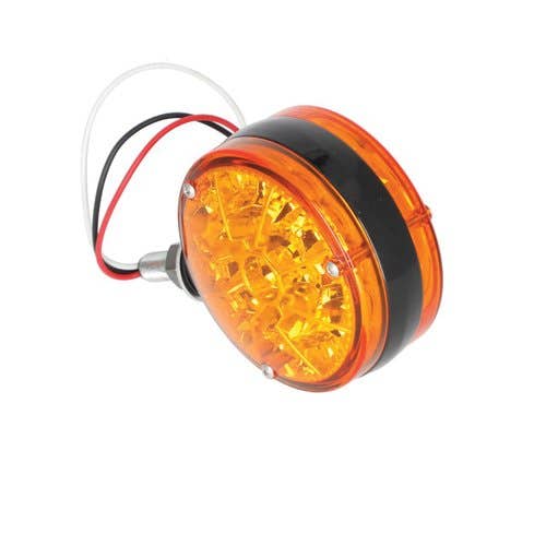152414 | LED Safety Warning Light - 12V | 3 Wire | Double Sided Amber | Round |
