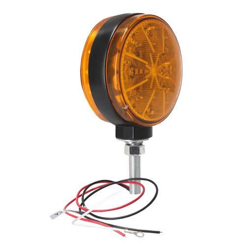 152414 | LED Safety Warning Light - 12V | 3 Wire | Double Sided Amber | Round |