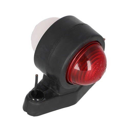 Marker Light- Hella 24V Halogen Red / Clear Round Rubber fits John Deere 6520 6620 6820 6920 7430 7530 