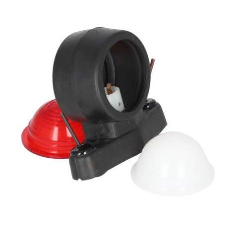 154522 | Marker Light- Hella | 24V | Halogen | Red / Clear | Round | Rubber | John Deere 6520 6620 6820 6920 7430 7530 |