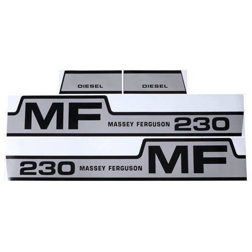 183566 | Massey Ferguson 230 Hood Decal Set | Mylar | Massey Ferguson 230 |