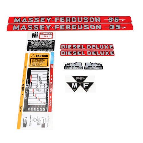 183239 | Massey Ferguson Decal Set - Deluxe Diesel 35 | Massey Ferguson 35X |