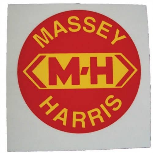 102624 | Massey Harris Decal | 3" Round | M-H | Red with Yellow Letters | Vinyl | Massey Harris Challenger Colt Mustang Pacemaker Pony 20 22 30 33 44 50 55 81 82 101 102 201 202 203 333 444 555 744 745 |