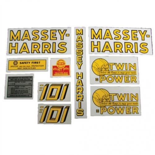 Decal Set 101 Twin Power Mylar fits Massey Harris 101 Decal Set 101 Twin Power Mylar fits Massey Harris 101