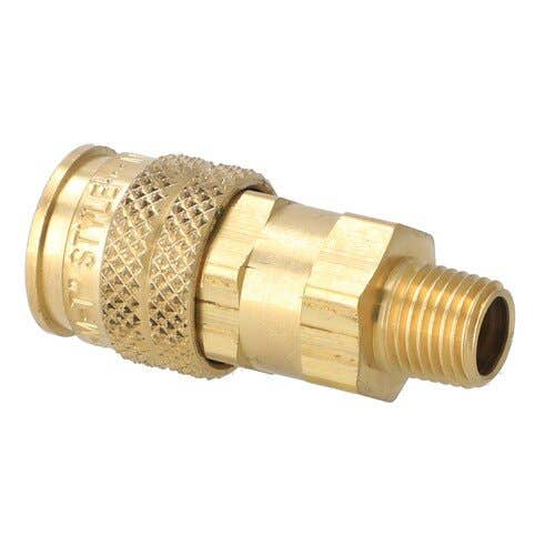 157269 | Milton Air Tool Coupler – Male Body | 3-Way | "A | M & T" Style | 1/4" MNTP |