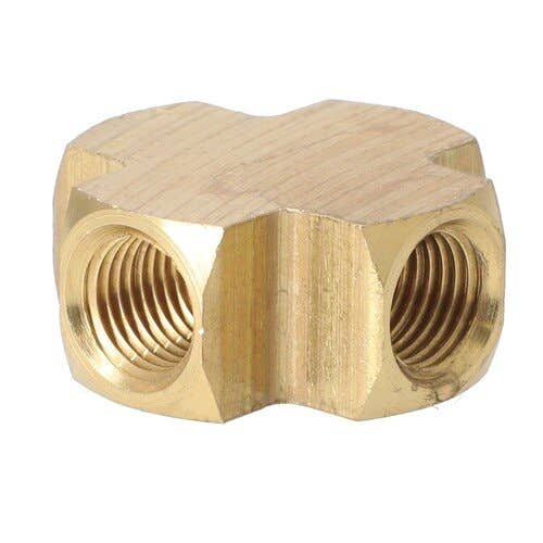 157283 | Milton Air Tool Fitting - Brass Cross | Female | 1/4" FNPT |
