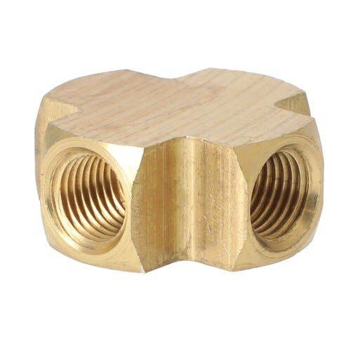 157283 | Milton Air Tool Fitting - Brass Cross | Female | 1/4" FNPT |