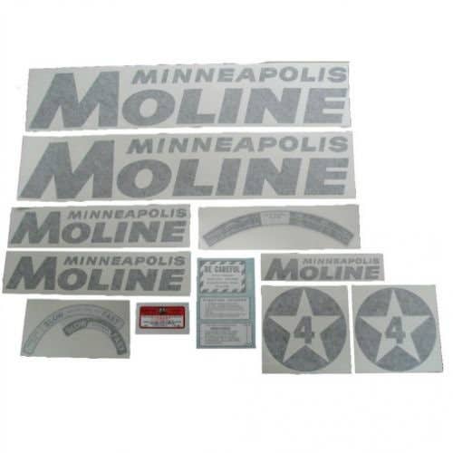 102739 | Minneapolis Moline Decal Set | 4 Star | Black | Vinyl | Minneapolis Moline 4 Star |
