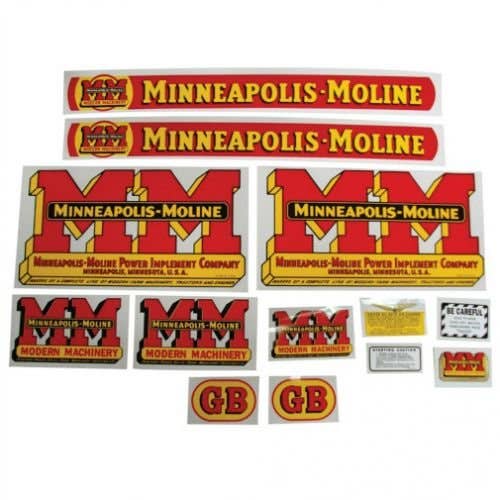 102784 | Minneapolis Moline Decal Set | GB Wide Fenders | Mylar | Minneapolis Moline GB |