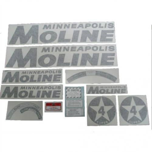 102741 | Minneapolis Moline Decal Set | Super 4 Star | Black | Vinyl | Minneapolis Moline Super 4 Star |