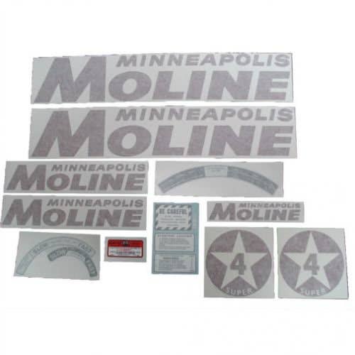 102740 | Minneapolis Moline Decal Set | Super 4 Star | Red | Vinyl | Minneapolis Moline Super 4 Star |