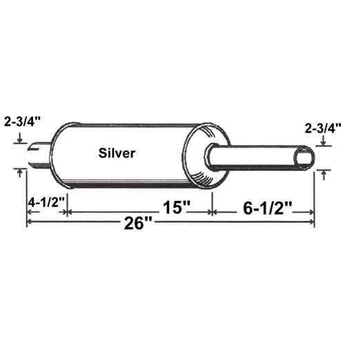Muffler fits Case L 500 500 900 06705AB CA-13 Muffler fits Case L 500 500 900 06705AB CA-13
