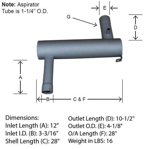 120197 | Muffler | International | Farmall | IH 1440 |  | 130966C1