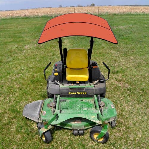 135083 | Red Rooster® Tractor & Mower Sun Shade Canopy - ROPS MT - 48"x52" - Orange | sunshade | sun shade |