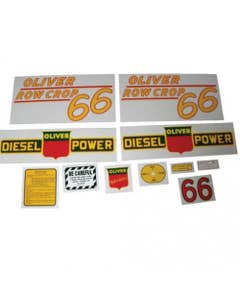 102869 | Oliver 66 Row Crop Decal Set | Diesel | Yellow | Mylar | Oliver 66 |