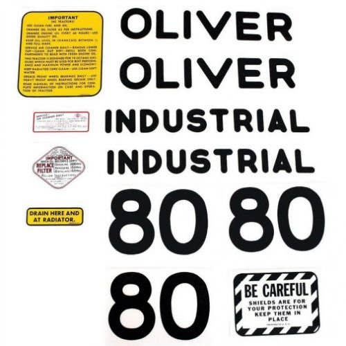 80 Industrial Decal Set Mylar fits Oliver 80 80 Industrial Decal Set Mylar fits Oliver 80