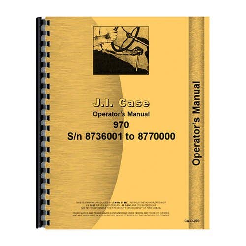 185085 | Operator's Manual | Case 970 |