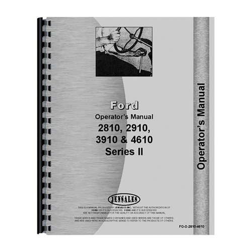 Operator's Manual fits Ford 2810 2910 3910 4610 Operator's Manual fits Ford 2810 2910 3910 4610