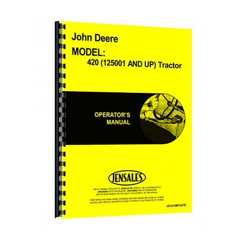 Operator's Manual fits John Deere 401 401A 401 401A Operator's Manual fits John Deere 401 401A 401 401A