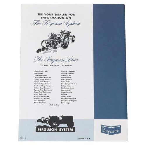 185691 | Operator's Manual - TO20 | Massey Ferguson TO20 |