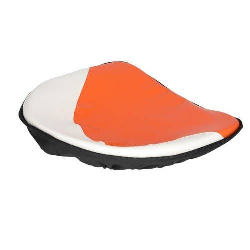 101364 | Pan Seat | 21" Deluxe Cushion | Vinyl | White and Orange | Allis Chalmers B C CA D10 D12 D14 D15 D17 D19 D21 G WC WD WD45 |