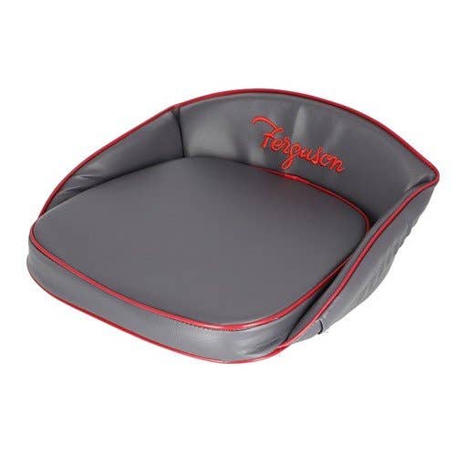 126876 | Pan Seat Deluxe Cushion with Ferguson Script | Vinyl | Gray | Massey Ferguson TE20 TEA20 TO20 TO30 TO35 |