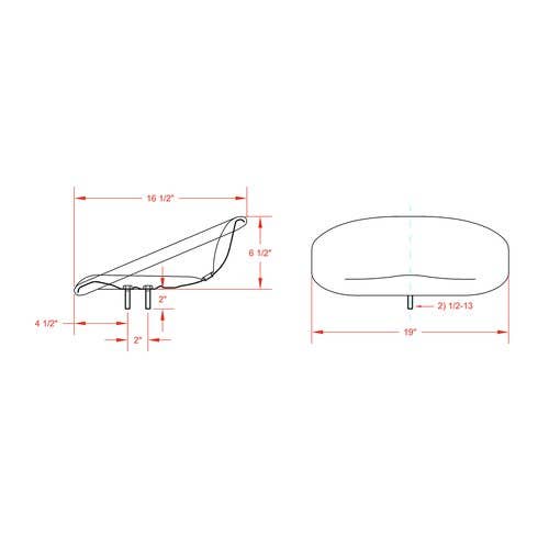 101377 | Pan Seat | Padded Steel | Vinyl | Black |