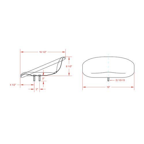 101377 | Pan Seat | Padded Steel | Vinyl | Black |
