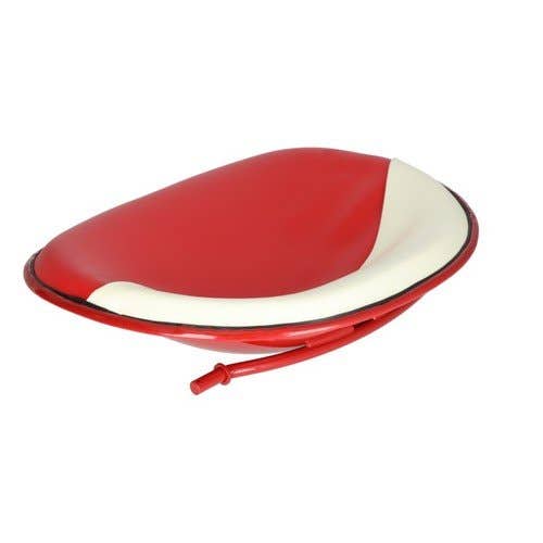 101250 | Pan Seat | Rod Mount | Vinyl | Red and White | International | Farmall | IH A B Super A 100 130 140 140 300 300U 330 340 340 350 444 444 2444 2444 |  | 50570DC