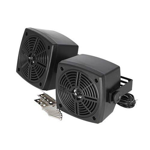 157185 | Radio Speakers in Weatherproof Black Housings | 4" | Set of 2 |