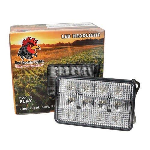 Red Rooster® LED Headlight - 60W Rectangular Flood / Spot Combo fits John Deere 6110 6300 6400 7210 7410 7510 7600 7610 7700 7710 7800 7810 AL75338 Red Rooster® LED Headlight - 60W Rectangular Flood / Spot Combo fits John Deere 6110 6300 6400 7210 7410 7510 7600 7610 7700 7710 7800 7810 AL75338