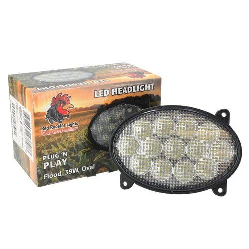 140622 | Red Rooster® LED Headlight – Oval | Flood Beam | John Deere 4920 4930 8120 8120T 8220 8220T 8225R 8245R 8270R 8295R 8295RT 8320 8320R |  | RE271574 | 86038024 | RE181282 | RE180613 | RE271573 | 86056892 | 8604012 | 86038025 | 86034865 | 86034864
