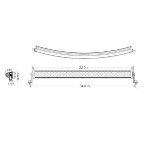 152502 | Red Rooster® LED Light Bar - Curved - 30" - Flood / Spot Combo Beam - 180W |
