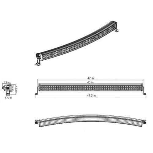 152504 | Red Rooster® LED Light Bar - Curved - 40" - Flood / Spot Combo Beam - 240W |
