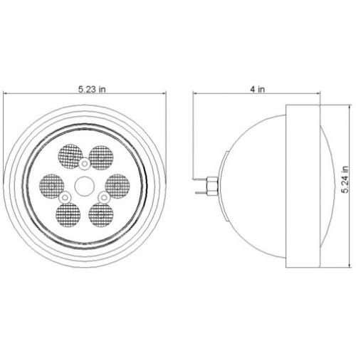 127146 | Red Rooster® LED Replacement Headlight - 18W | 5.25" Round | Flood Beam | International | Farmall | IH Hydro 70 Hydro 86 Hydro 100 Hydro 186 504 544 656 664 666 686 |  | 388945R91 | RE561116 | 388946R91 | AR85258 | AR85262 | RE10964 | RE19080