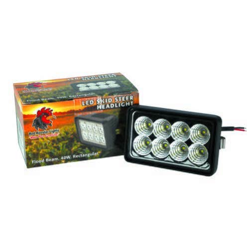 169504 | Red Rooster® LED Skid Steer Headlight - Flood | 40W | Rectangular | Case 40XT 60XT 70XT 75XT 85XT 90XT 95XT 410 420 420CT 430 435 440 440CT 445 |  | 222004A2 | KV26918 | 9844417 | KV13708 | KV13709 | AT345169 | 9844418 | 86501306 | 86533428