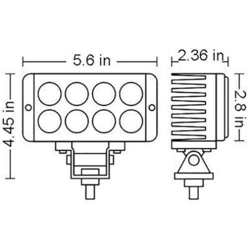 123175 | Red Rooster® LED Work Light - 24W | Rectangular | Flood Beam |