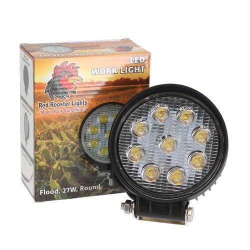 127075 | Red Rooster® LED Work Light - 27W | 4.33" Round | Flood Beam |