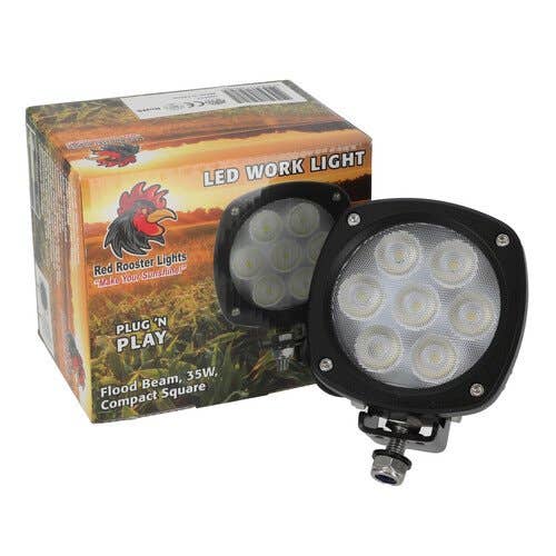 160757 | Red Rooster® LED Work Light - 35W | Compact | Square | Flood Beam | Case 580 Super N 590 Super N 590 Super N 650K |  | 87555142 | 383-8634 | 241117 | AT305931 | 37A-06-12430 | 84236850 | 87584890 | 47682620 | 47682629 | 386-1717 | AT443224