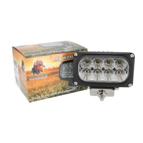Red Rooster® LED Work Light - 40W Rectangular Flood Beam Red Rooster® LED Work Light - 40W Rectangular Flood Beam