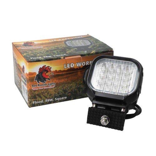 127031 | Red Rooster® LED Work Light - 48W | 4.92" Square | Flood Beam |