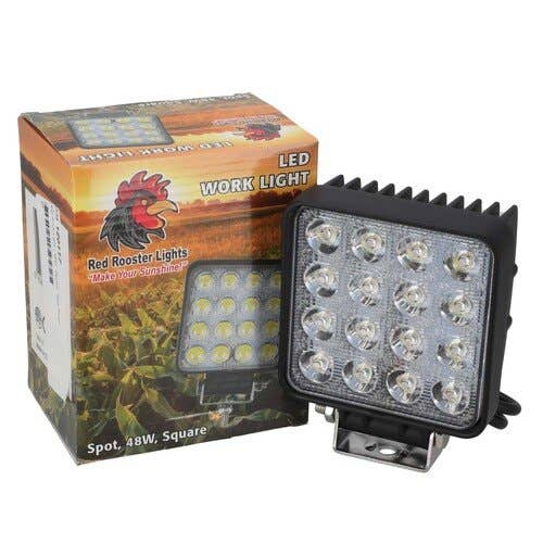 120117 | Red Rooster® LED Work Light - 48W | Square | Spot Beam |