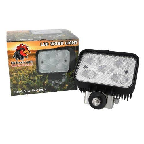161349 | Red Rooster® LED Work Light – 50W | Rectangular | Flood Beam | Allis Chalmers 220 6060 6070 6080 8010 8030 8050 8070 | Case IH 1620 1640 1644 1660 |  | 70264105 | 245897C91 | 700705184 | 20-1730T91 | 70264104 | 245555C1 | 91666C91 | 700705183