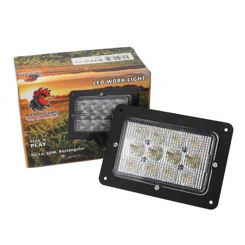158270 | Red Rooster® LED Work Light - 60W | Rectangular | Hi/Lo Beam | Case IH 9110 9130 9150 9170 9180 9210 9230 9240 9260 9270 9280 9310 9330 9350 9370 9380 9390 | Steiger BEARCAT 1000 COUGAR 1000 CP1325 CP1360 CR1225 |  | 60-6730T91 | 60-6731T1